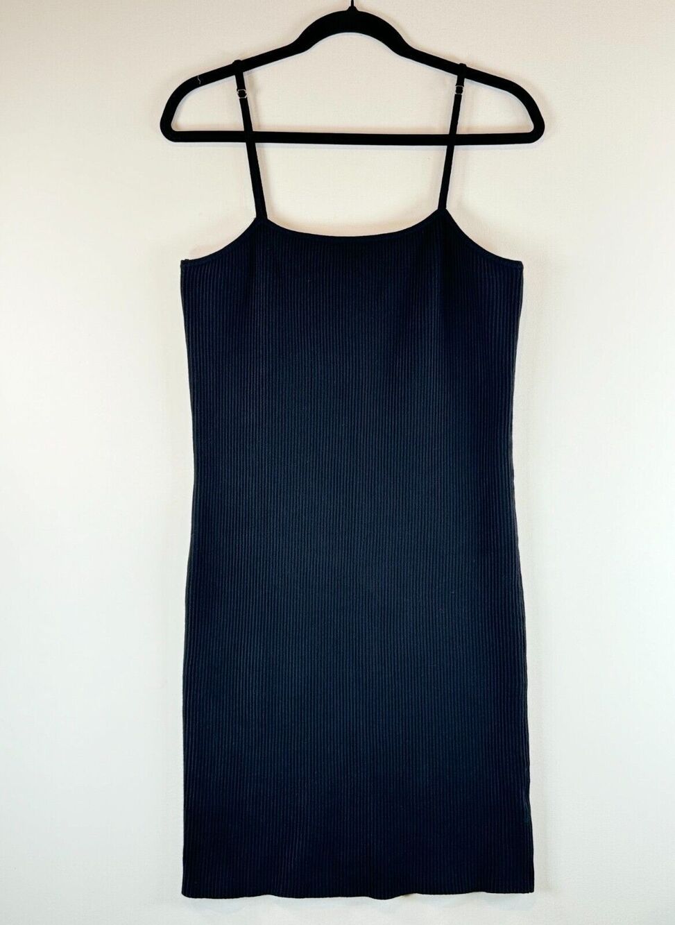 House Of Harlow 1960 Womens Dress Black Mini Tank Bodycon Fitted Ribbed Large